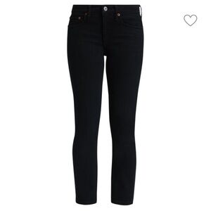 Re/done 90s Mid-Rise Ankle Crop Jeans Dark Jet‎ Blue Black Size 26